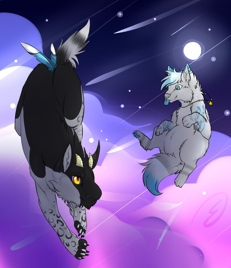 Commission for someone of their OC pairing, Sel and Tae