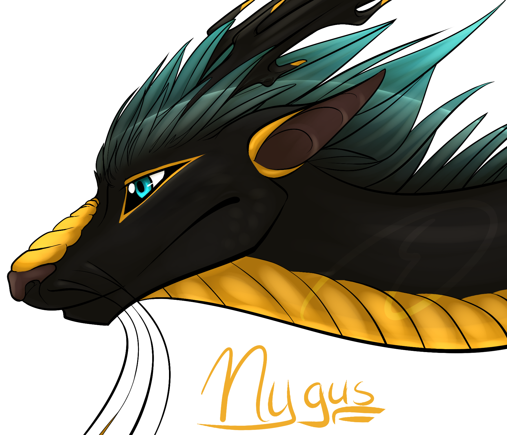 Flight Rising commission of someone's imperial dragon named Nygus