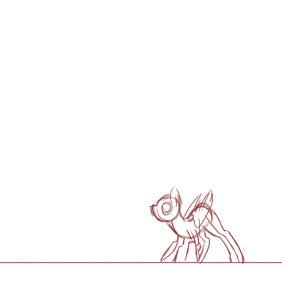 Animation rough of a pony taking off
