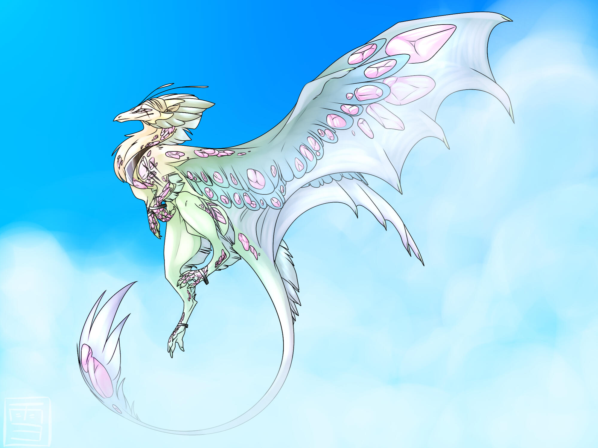 Flight Rising commission for someone of their Skydancer, Frost