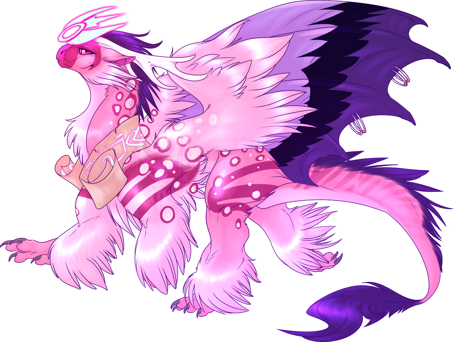 Flight Rising commission for someone of their Tundra dragon OC, Allura