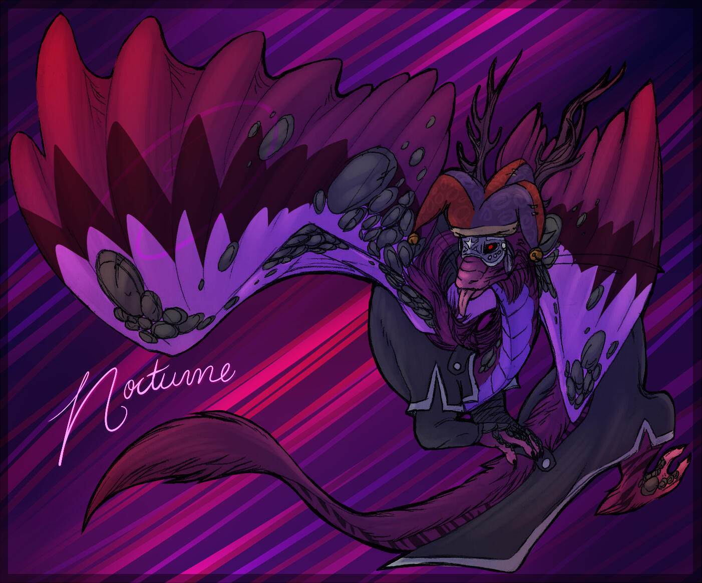 Flight Rising commission for DualDev of their Imperial dragon OC, Nocturne