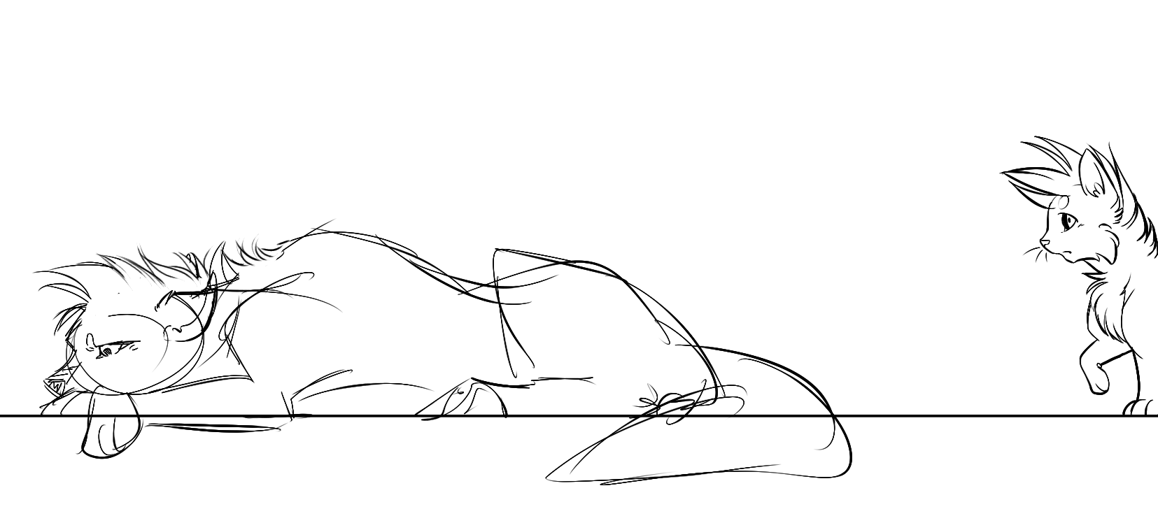 Rough animation of my fursona and Ghooostie&#39;s fox OC