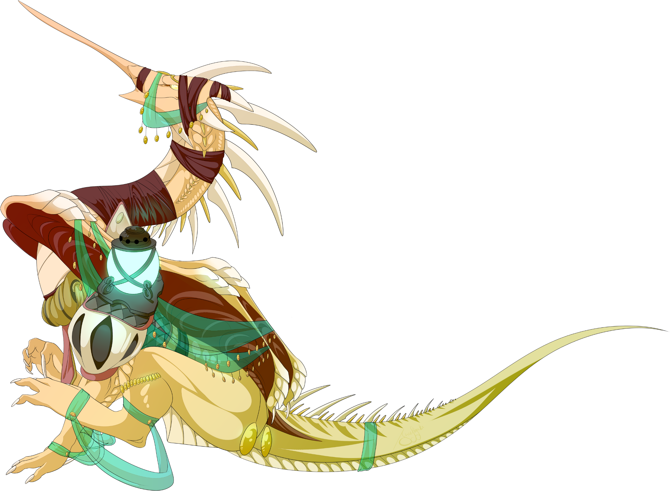 Flight Rising commission for Kaspar of their Ridgeback dragon OC