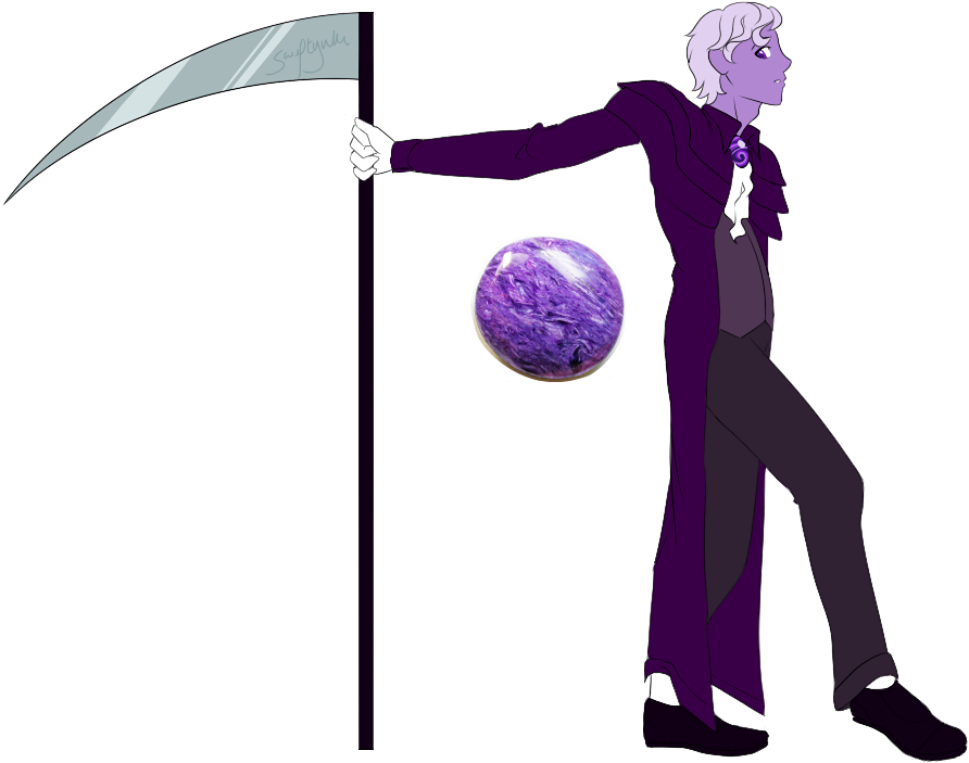 Simple reference commission for a Charoite gem OC for Kaspar