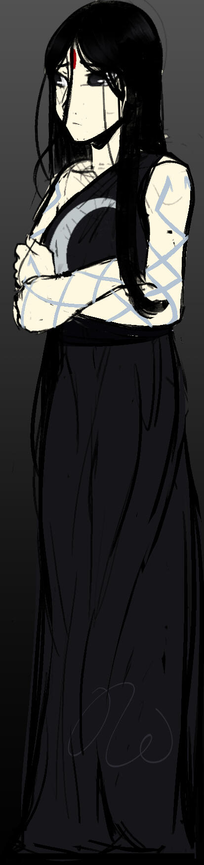 Sketch commission for Necrosomatic of an OC, Vel