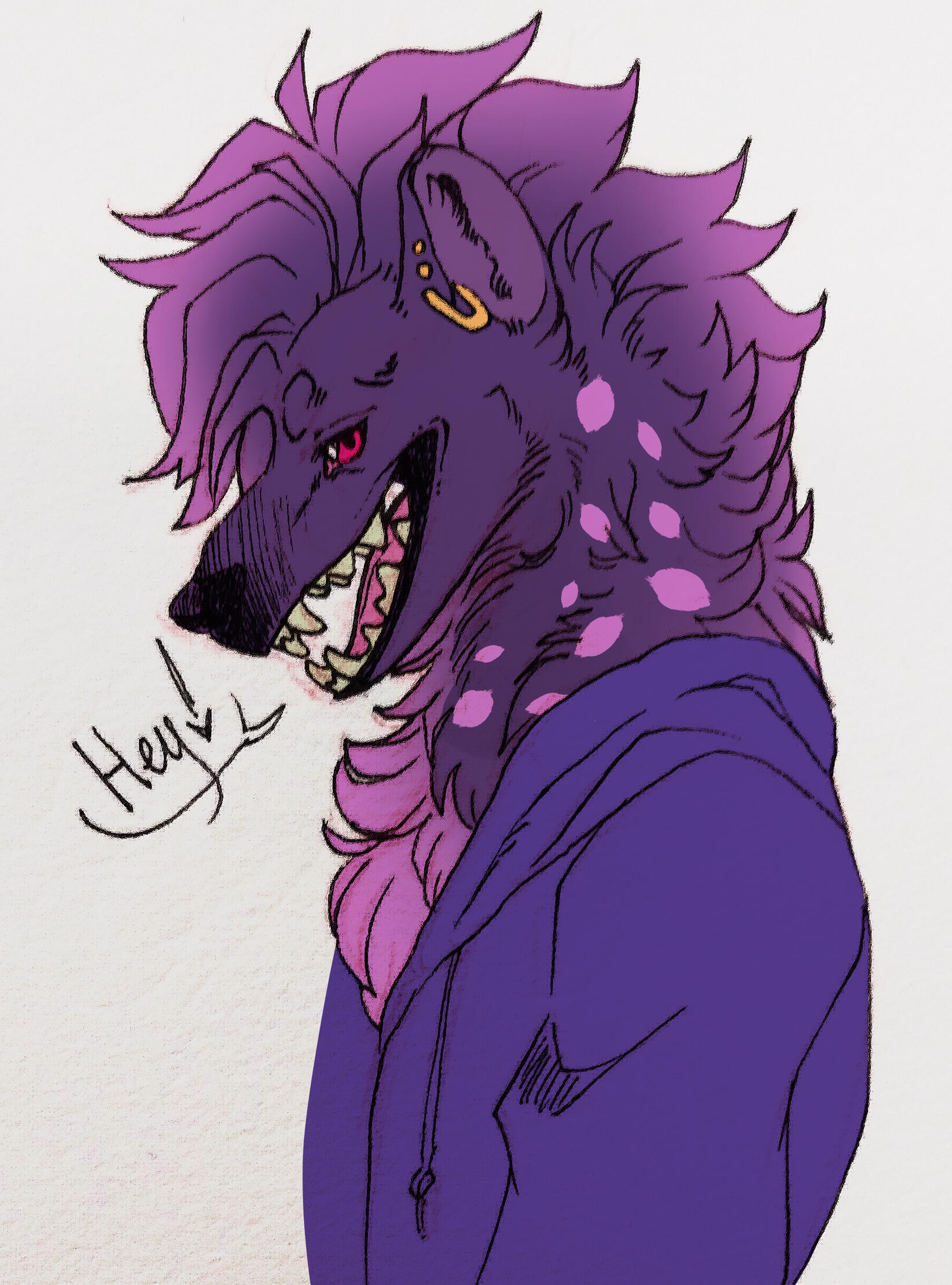 Sketch of someone&#39;s Hyena OC