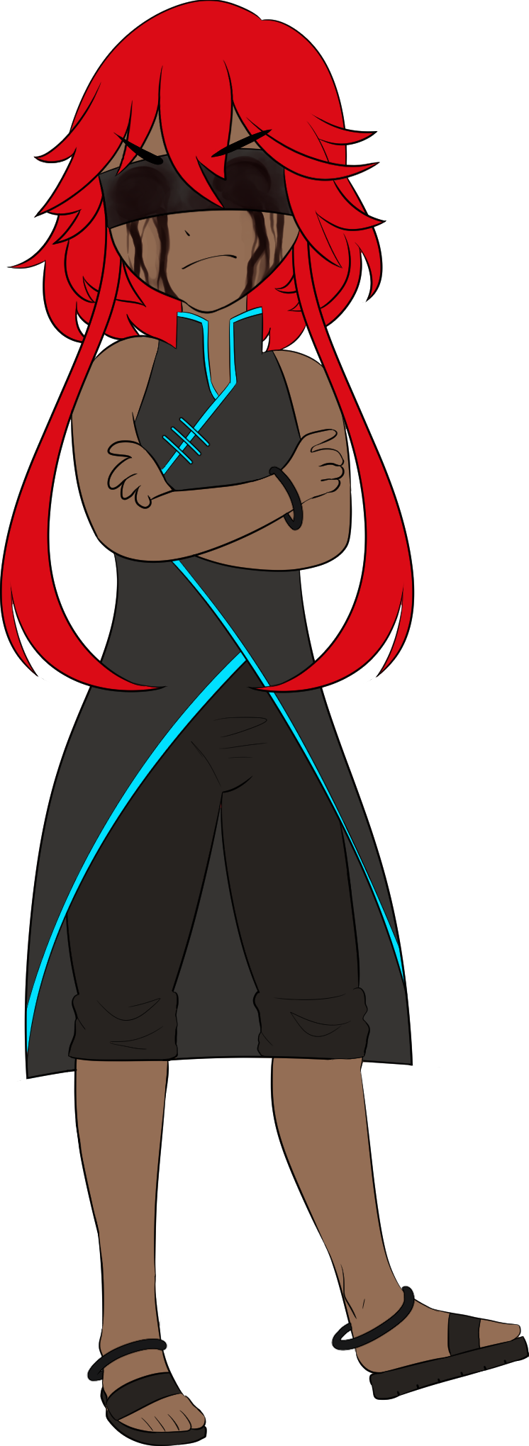 Character concept for necrosomatic of an OC named Denkou