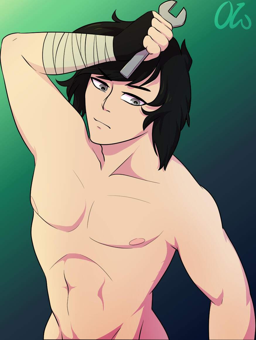 Commission for FoolishSparky of Luke, but topless