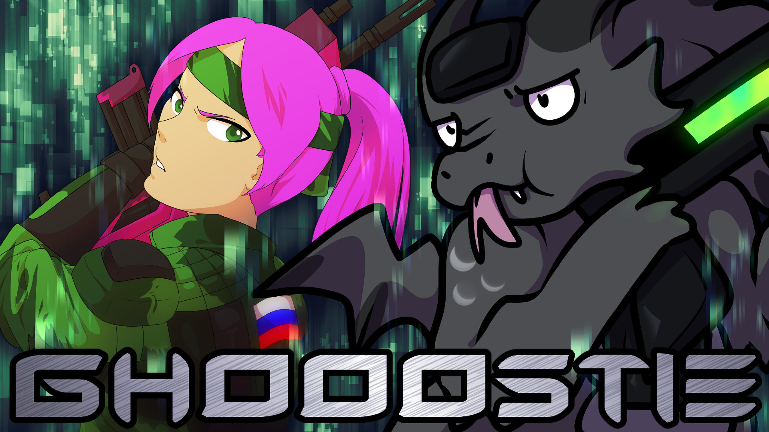 Commission for Ghooostie of a YouTube banner featuring Fart &quot;Cobra&quot; Dragon and Emily