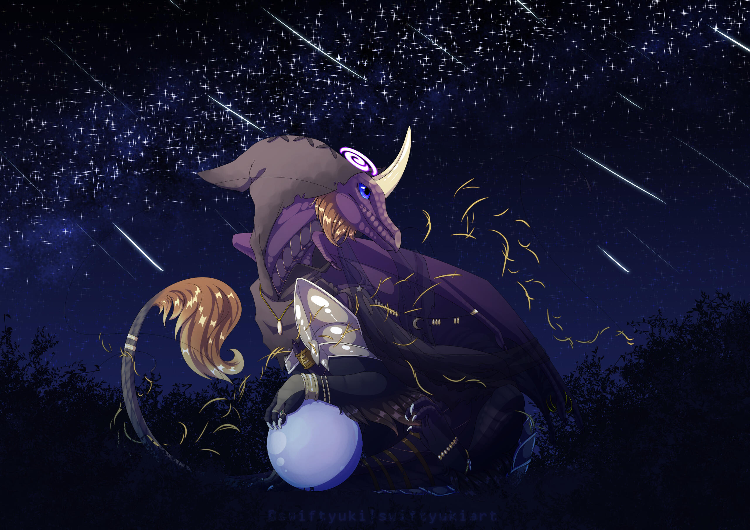 Flight Rising commission for someone of their Pearlcatcher, Zhar