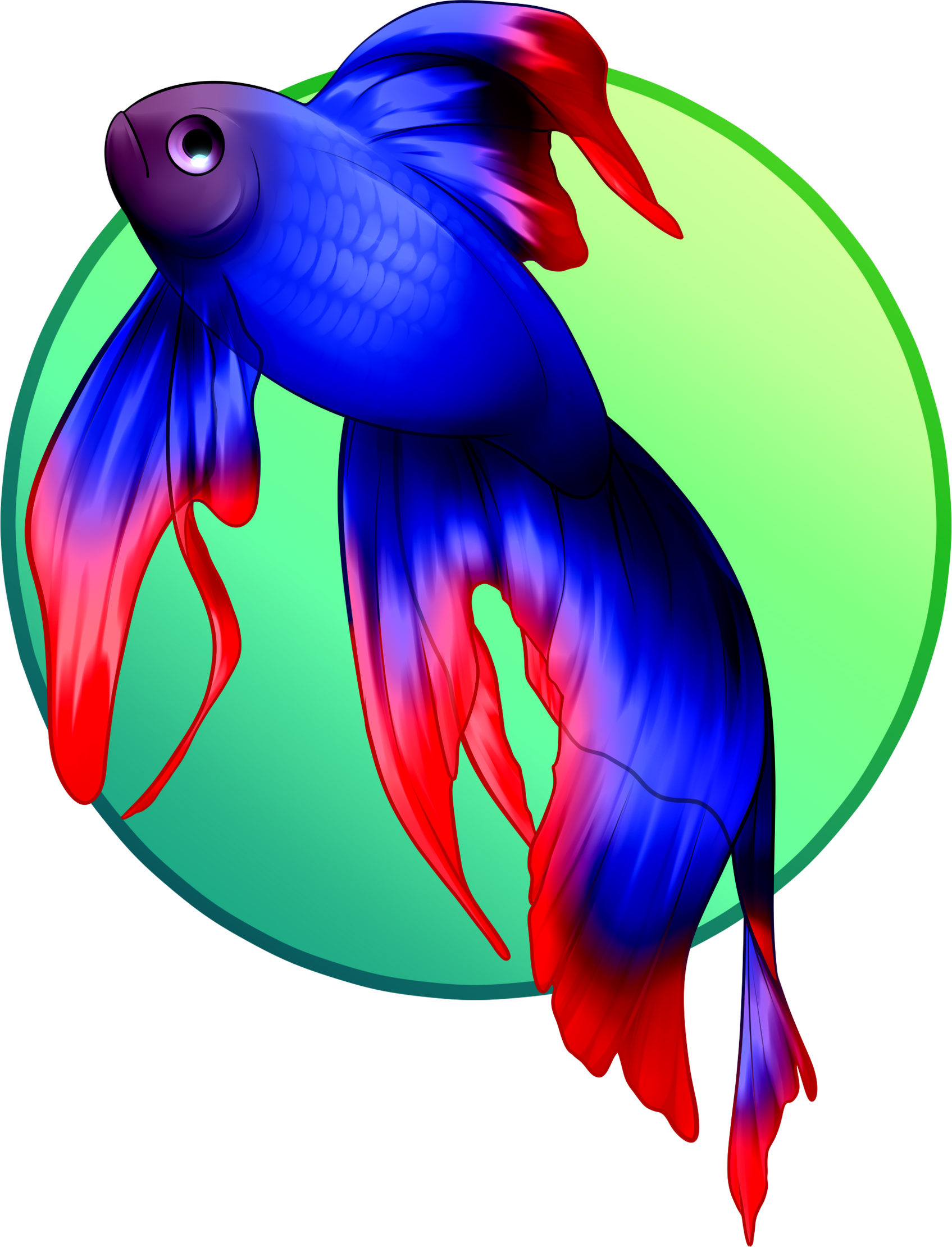 Image of a betta fish made for a charity auction event