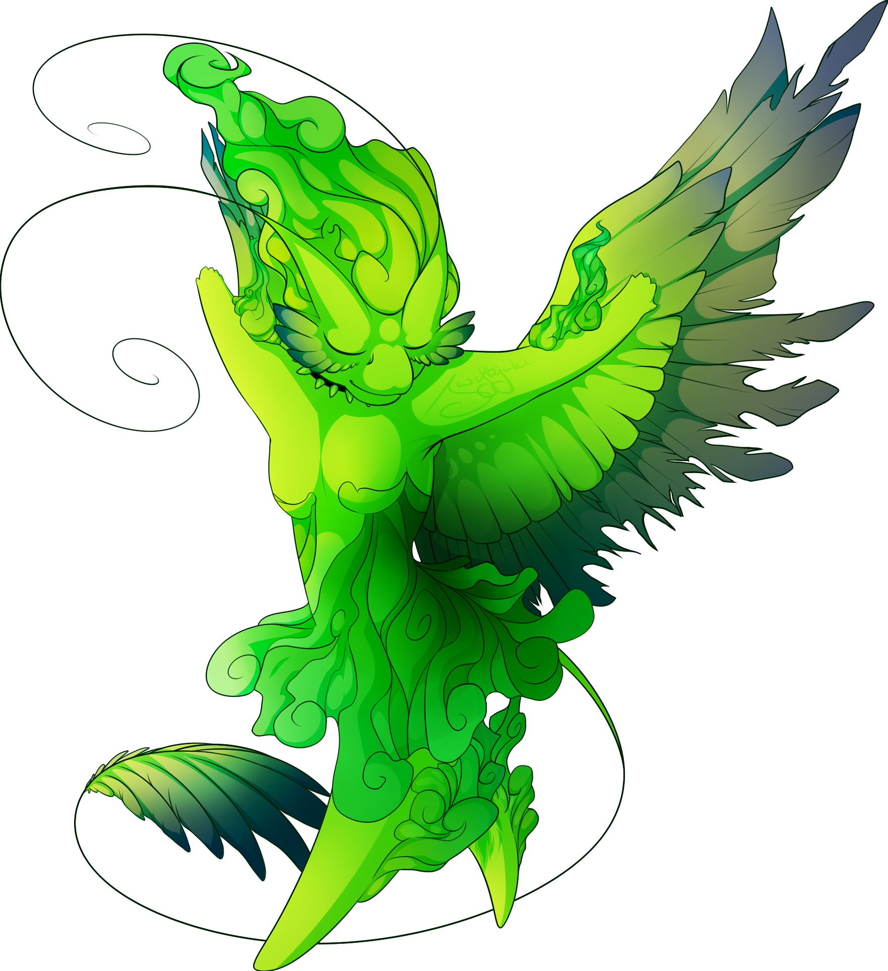 Flight Rising commission for seepratintti of their Wind Sprite OC