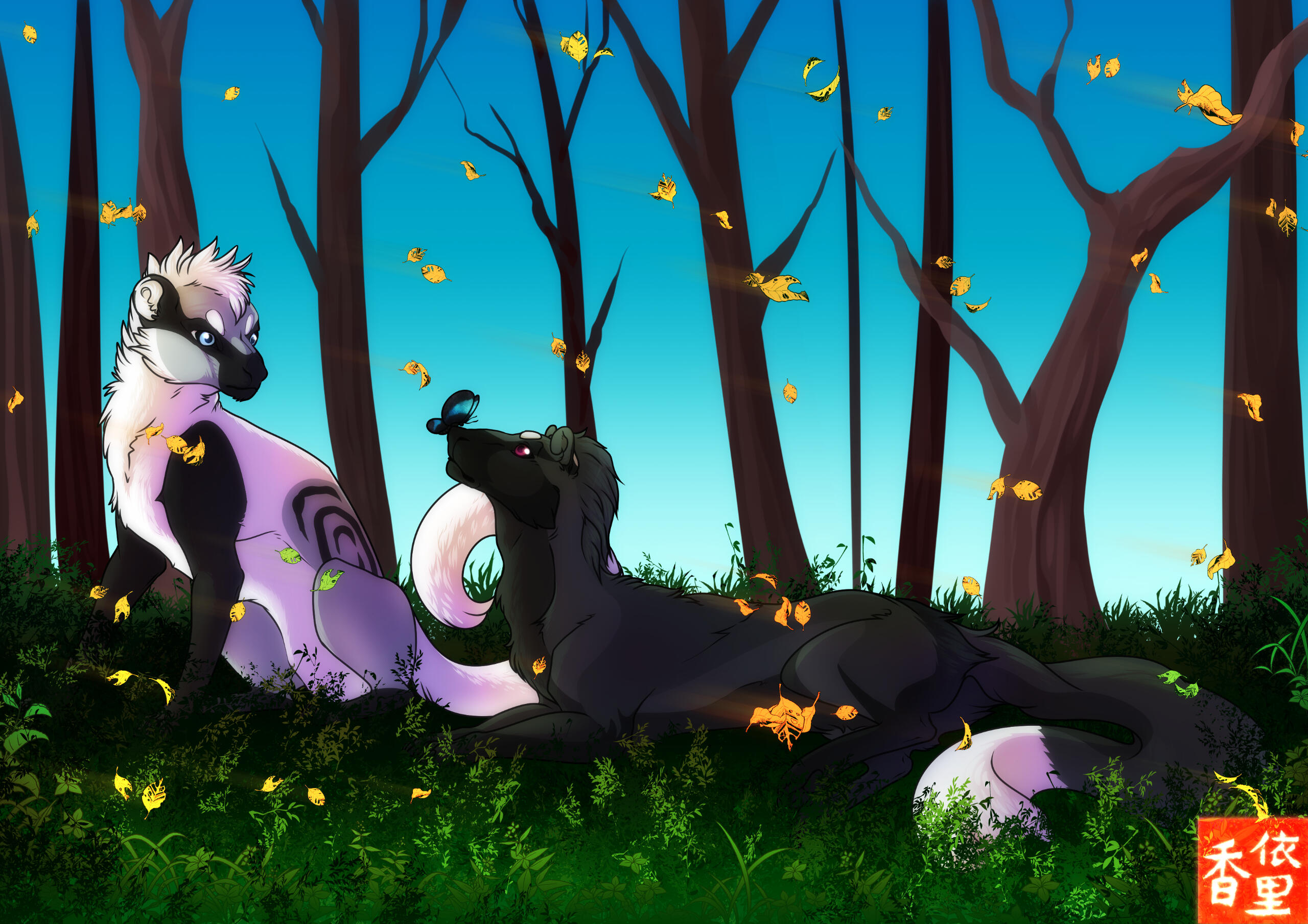 Commission of someone&#39;s OCs, Candela and Fenrir