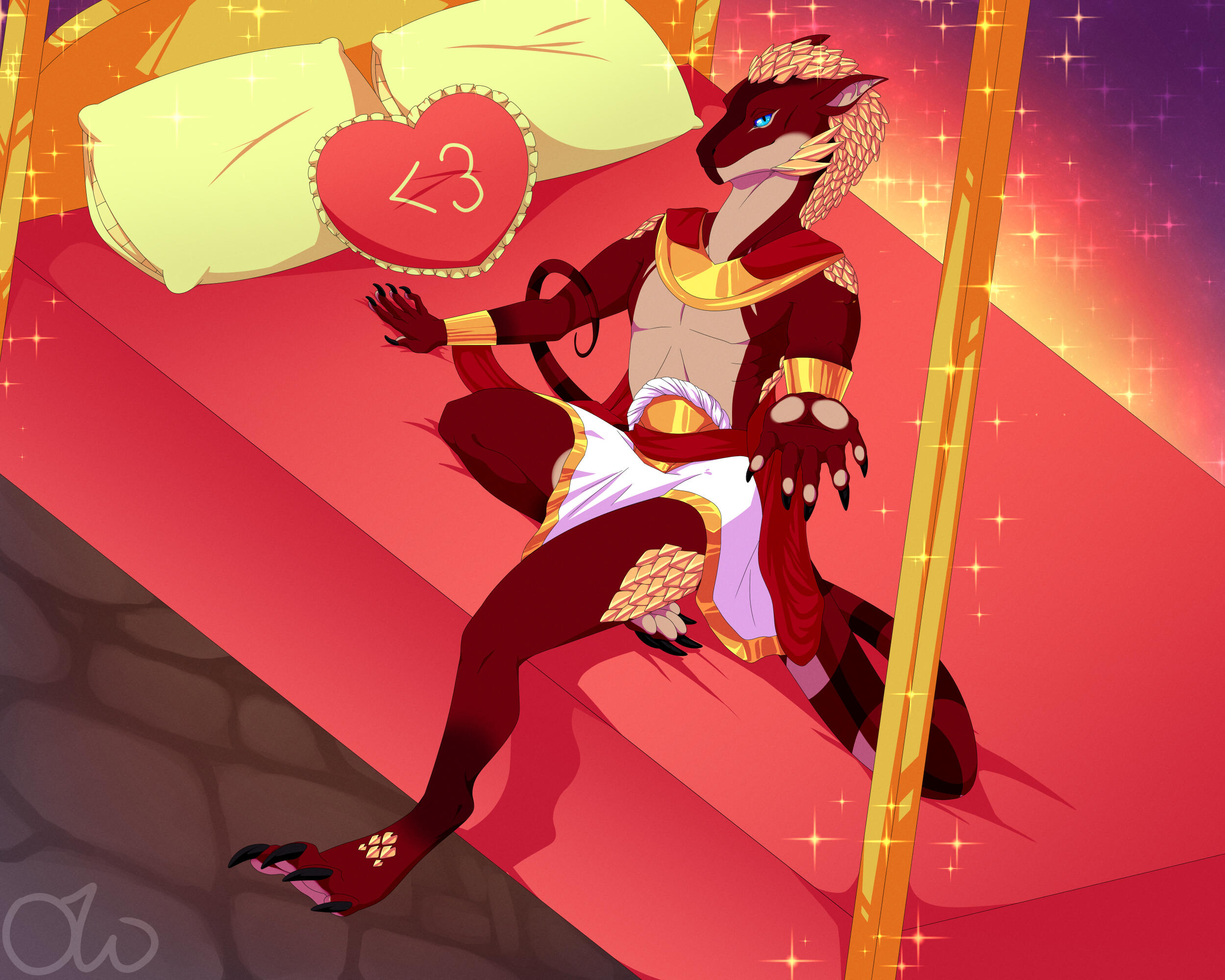 Patreon reward for Athyn of Nirilith inviting the viewer to join him in bed