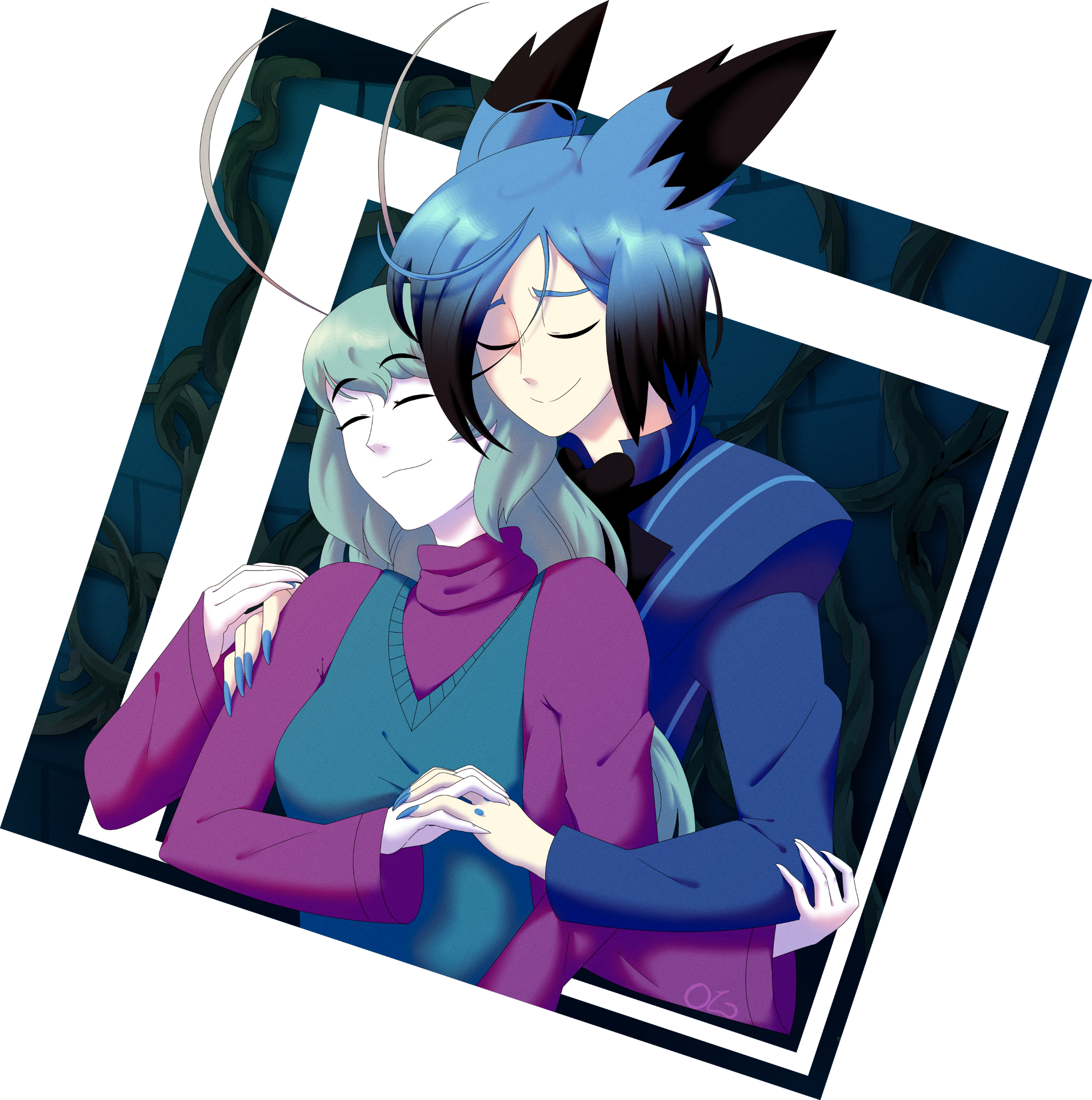 Commission for Ludens of his sona with his SO's