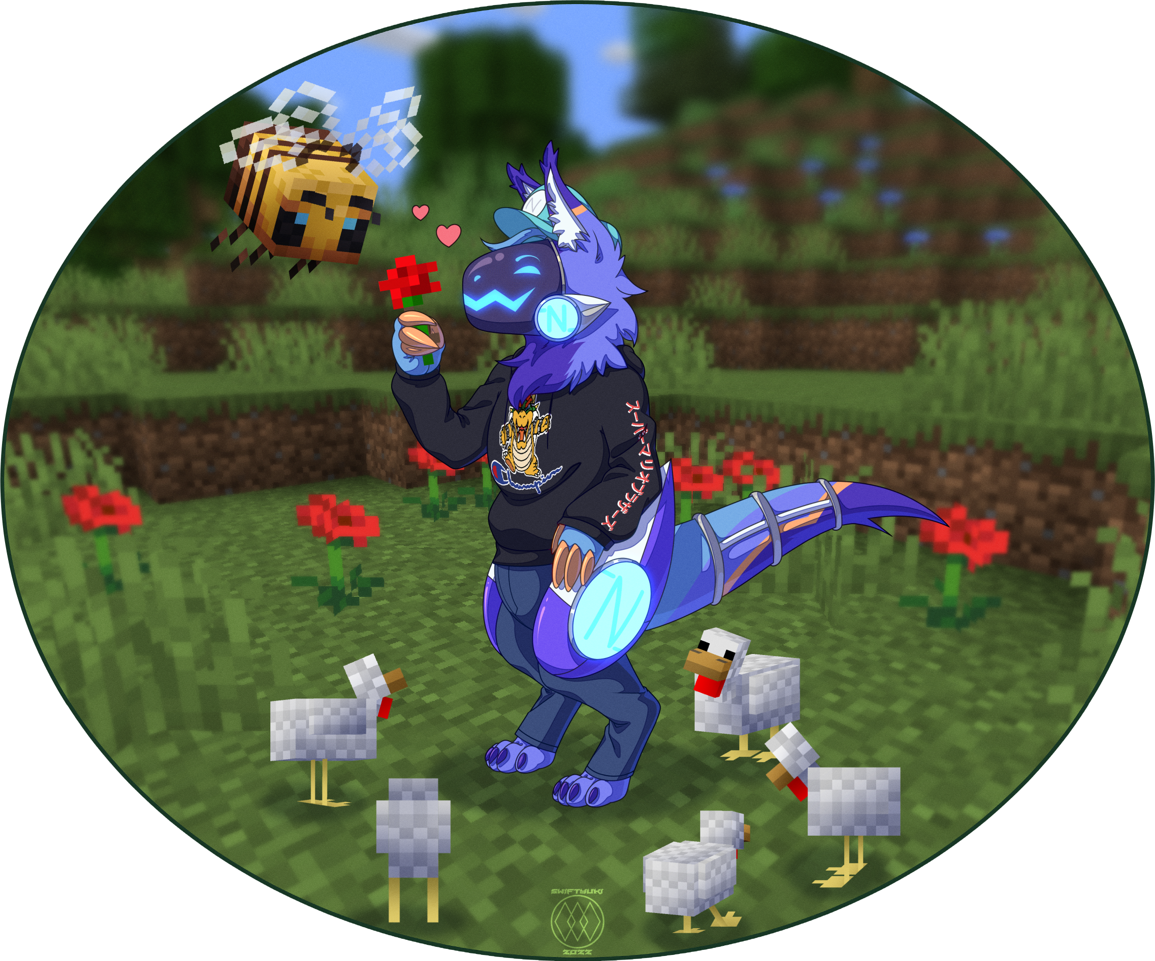 Commission for NickFound of his Protogen in Minecraft