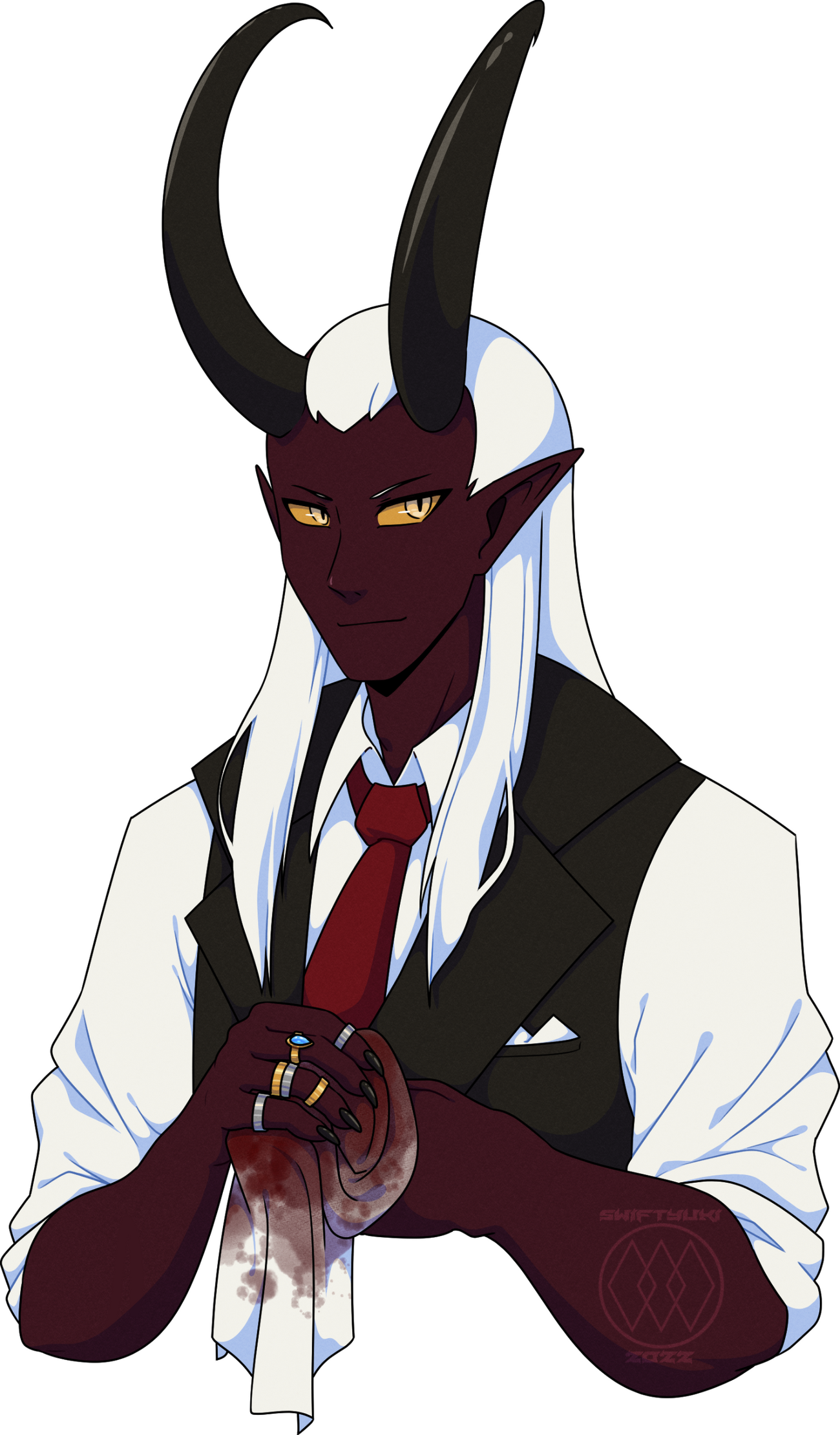 Tiefling character design for necrosomatic