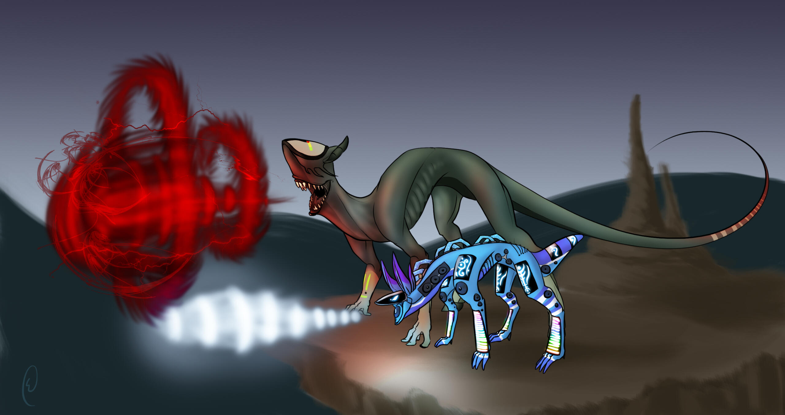 Gift art of B7U with someone&#39;s sound creature OC