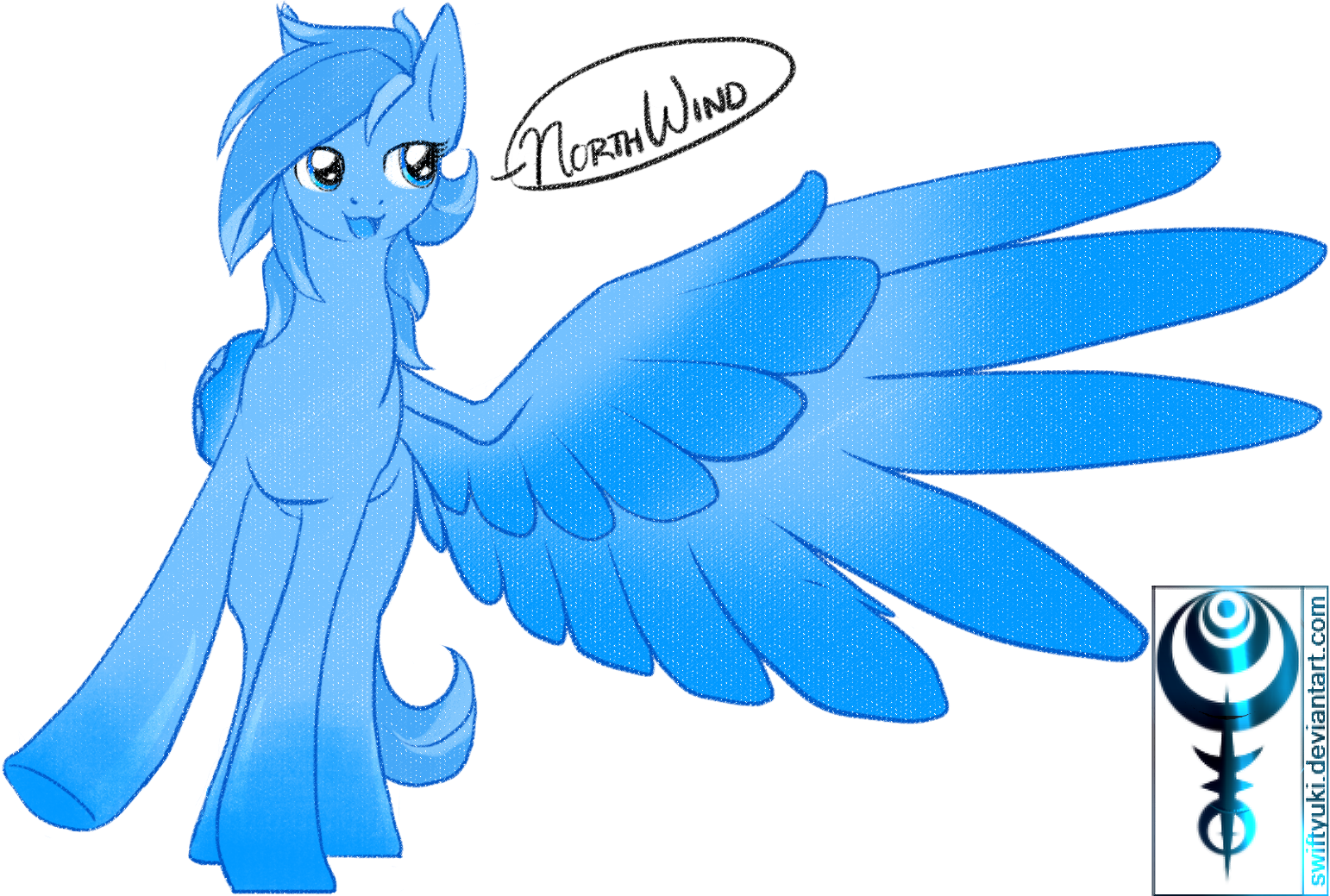 Northwind drawn with a chalky texture